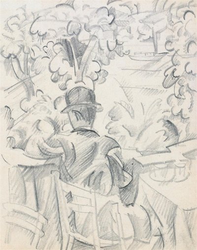 Café en la orilla del río de August Macke